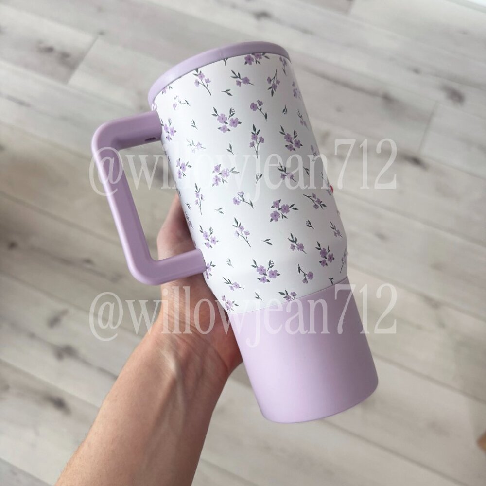 “Iris" HydroJug 20 oz Traveler Tumbler - Purple Floral - Limited Edition - Picture 2 of 5